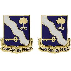 143rd Infantry Regiment Unit Crest (Arms Secure Peace)